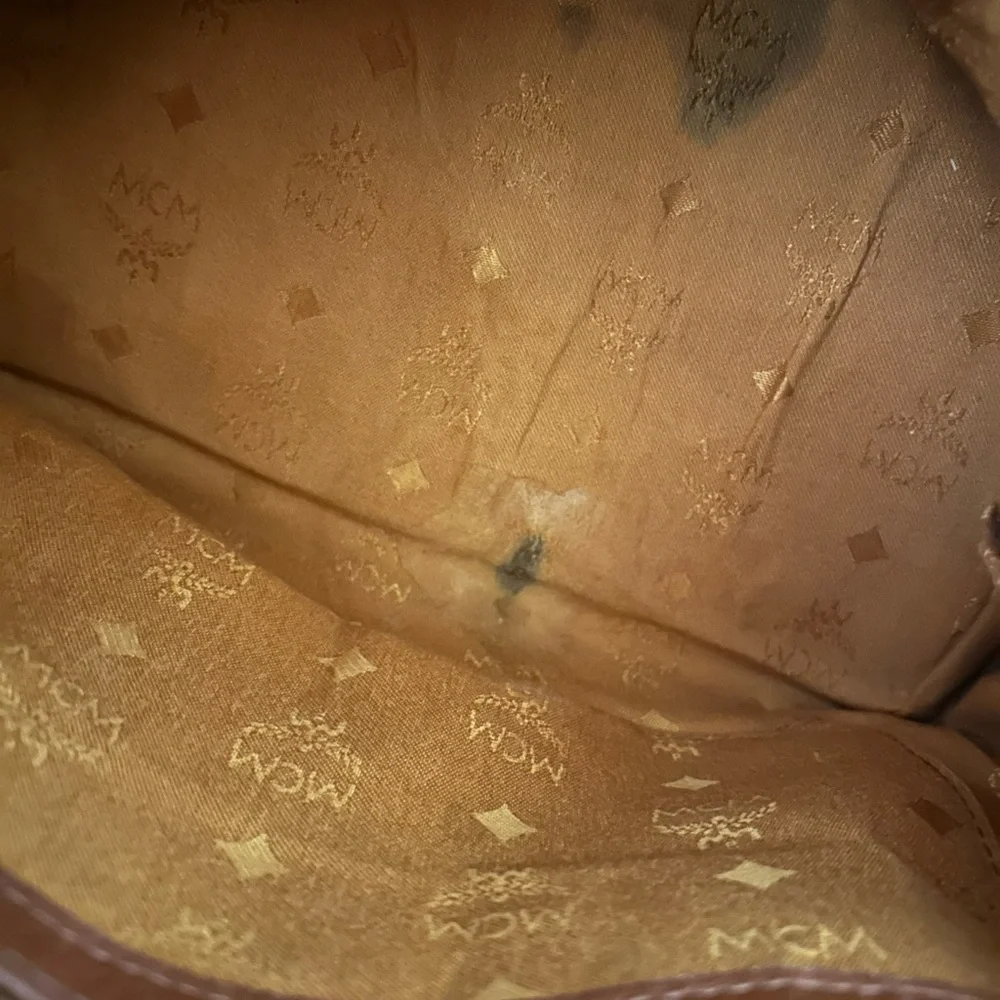 MCM Cognac Visetos Satchel with Gold Hardware and Brown Handles - Picture 9 of 15